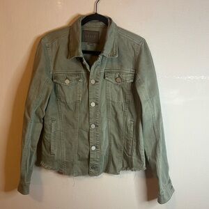 Blank NYC Sage Green Denim Crop Jacket